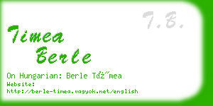 timea berle business card